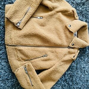 For The Republic Tan Sherpa Jacket